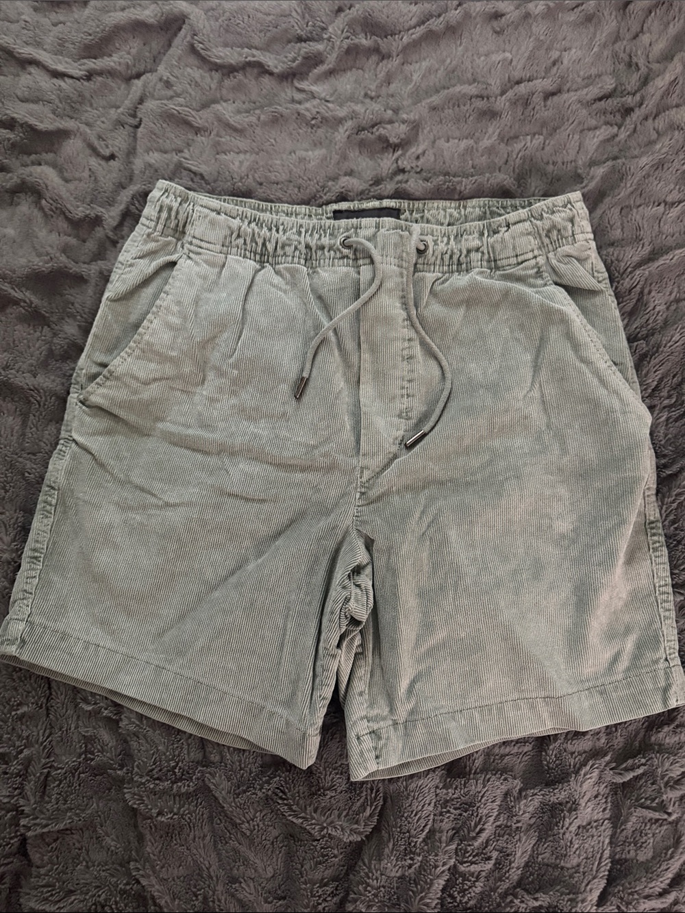 American Eagle Outfitters Corduroy Drawstring Shorts in Sage